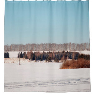 Fields and forests of central Russia. architecture Shower Curtain