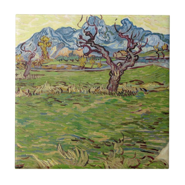Fields near the Alpilles Vincent van Gogh  Ceramic Tile (Front)