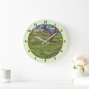 Fields near the Alpilles Vincent van Gogh  Large Clock