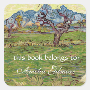 Fields near the Alpilles Vincent van Gogh  Square Sticker