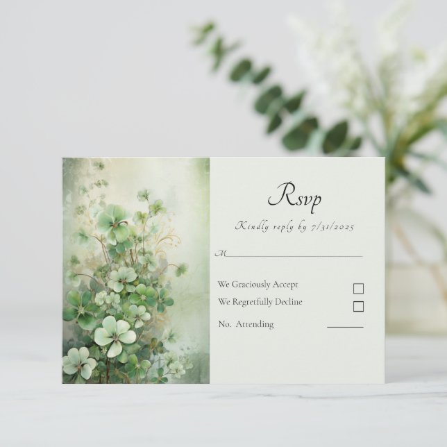 Fields of Clover Wedding RSVP (Standing Front)