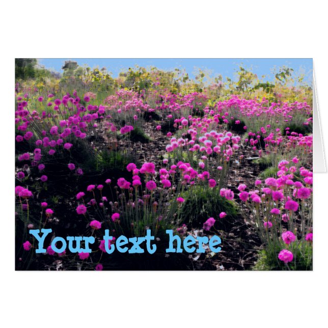 Fields of flowers customisable card (Front Horizontal)
