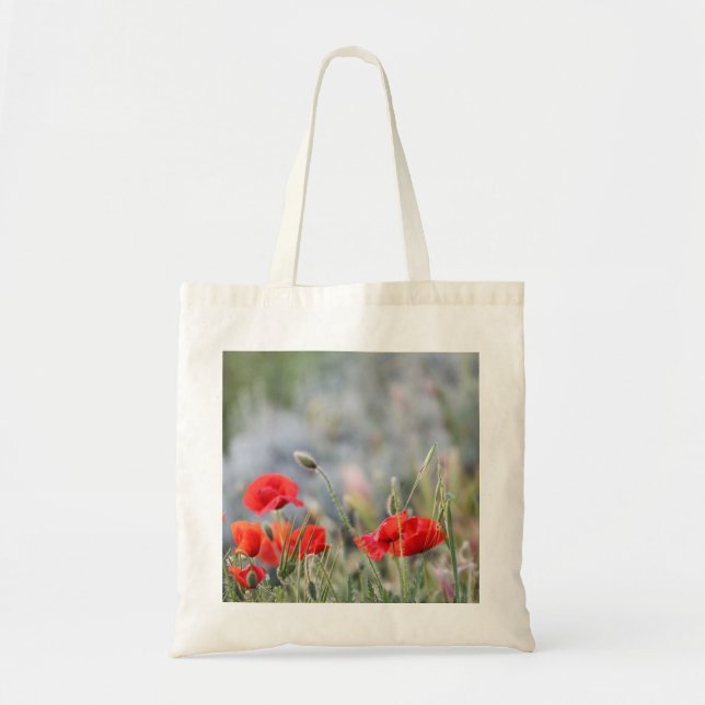 fields of poppy tote bag (Front)