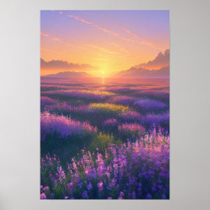 Fields of Purple and Gold Poster