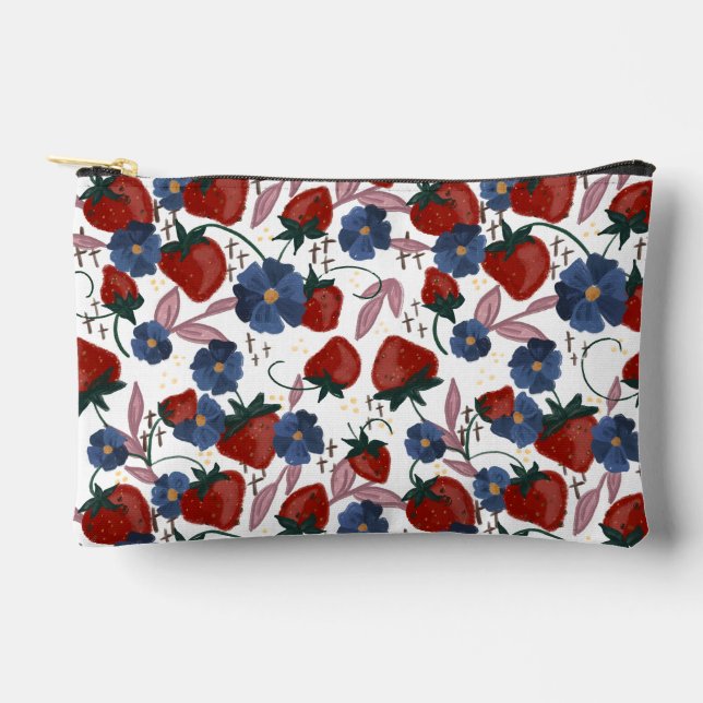 Fields of Strawberries Accessory Pouch (Front)