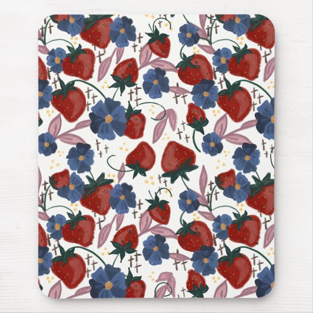 Fields of Strawberries  Mouse Pad (Front)