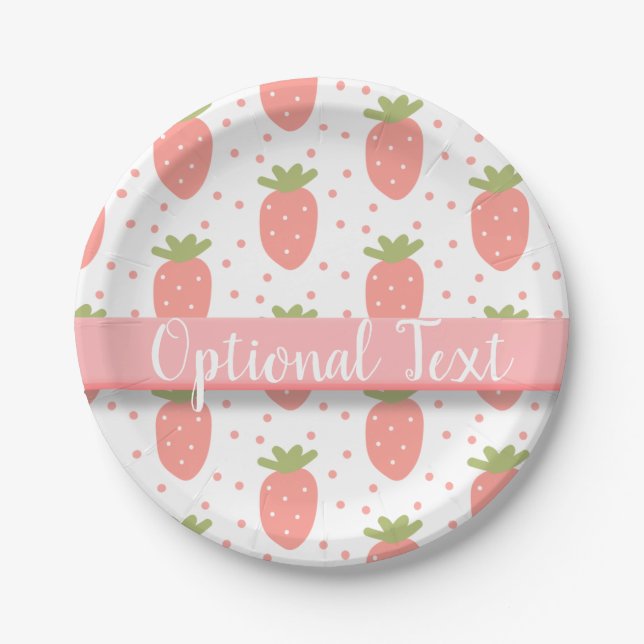 Fields of Strawberries Paper Plate (Front)