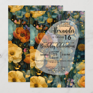 Fields of Wonder Colorful Flower Design Invitation