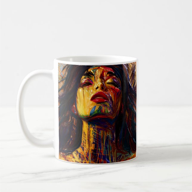 Fierce Abstract Portrait Coffee Mug (Left)
