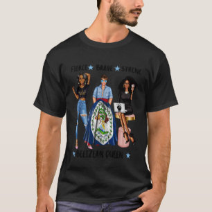 Fierce Afro- Belize Queen Belize woman Flag of Bel T-Shirt