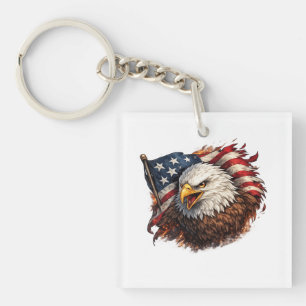 Fierce American Eagle – Patriotic Power Design Key Ring