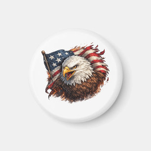 Fierce American Eagle – Patriotic Power Design Magnet