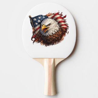Fierce American Eagle – Patriotic Power Design Ping Pong Paddle