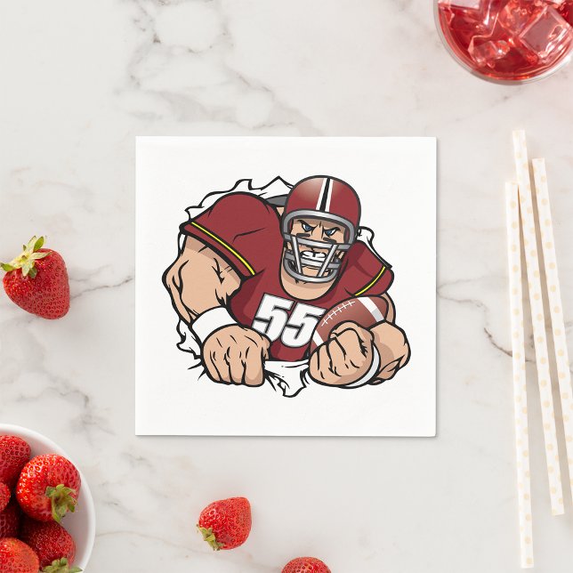 Fierce American Football Player Breaking Through  Napkin (Creator Uploaded)
