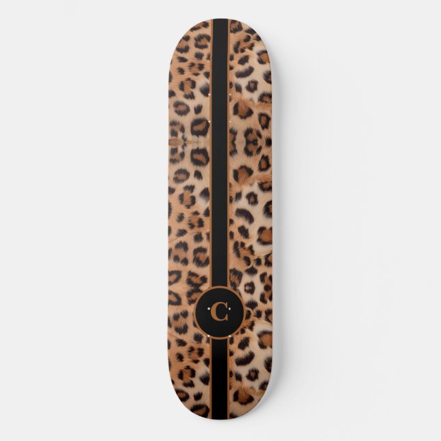 Fierce and Bold Leopard Personalised Skateboard (Front)