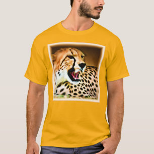 "Fierce and Fiery Cheetah Design". Buy Now T-Shirt