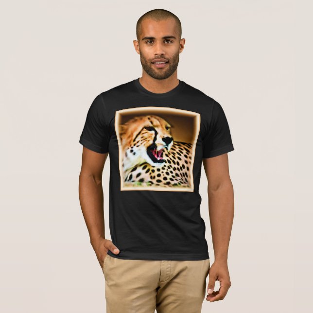 "Fierce and Fiery Cheetah Design". Buy Now T-Shirt (Front Full)