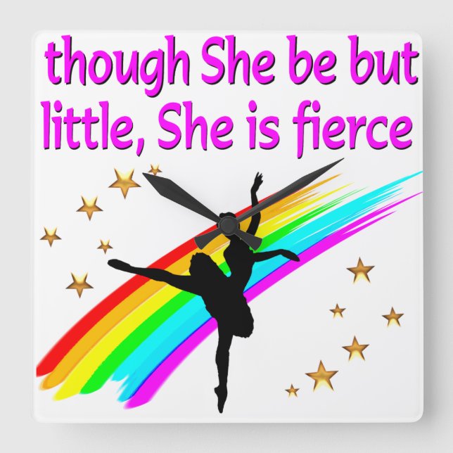 FIERCE AND MIGHTY DANCER SQUARE WALL CLOCK (Front)