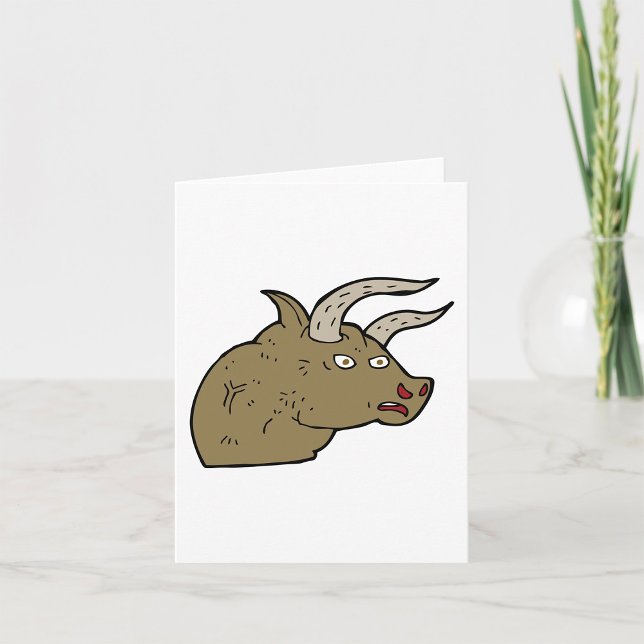 Fierce Angry Bull Head Rustic Wild Animal  Card (Creator Uploaded)