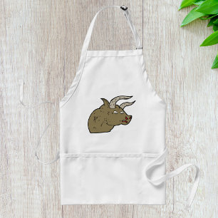 Fierce Angry Bull Head Rustic Wild Animal  Standard Apron