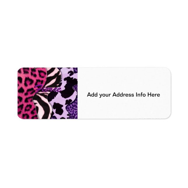 Fierce Animal Print Return Address Label (Front)