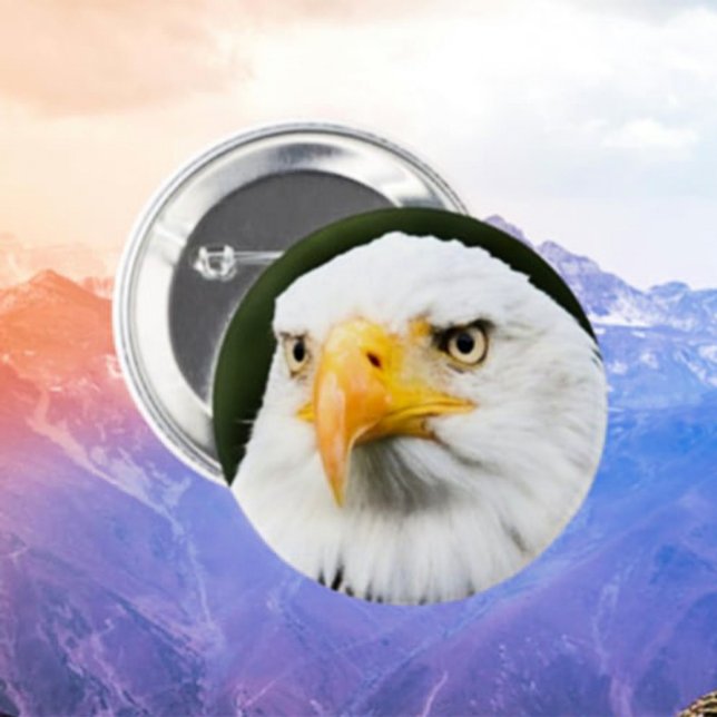 Fierce Bald Eagle Head Patriotic Button (Creator Uploaded)
