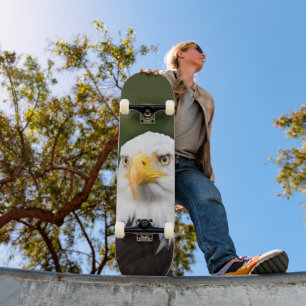 Fierce Bald Eagle Head Patriotic Skateboard Deck
