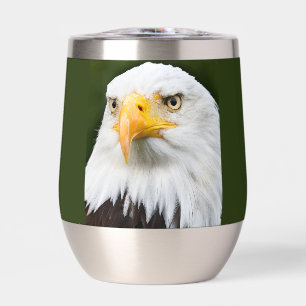 Fierce Bald Eagle Head Patriotic Stemless