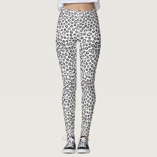 Fierce Black Grey Leopard Spots Urban Style Leggings