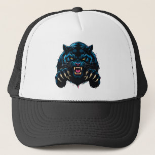 Fierce Black Panther Illustration Trucker Hat