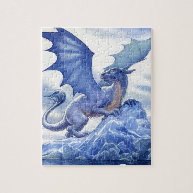 Fierce Blue Dragon Jigsaw Puzzle (Vertical)