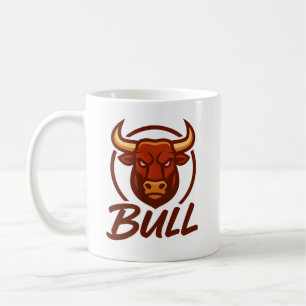 Fierce Bull Head Logo, Creative Mascot BULL Coffee Mug