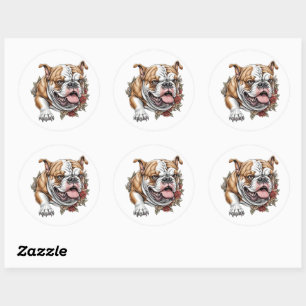 Fierce Bulldog for Dog Lovers Classic Round Sticker
