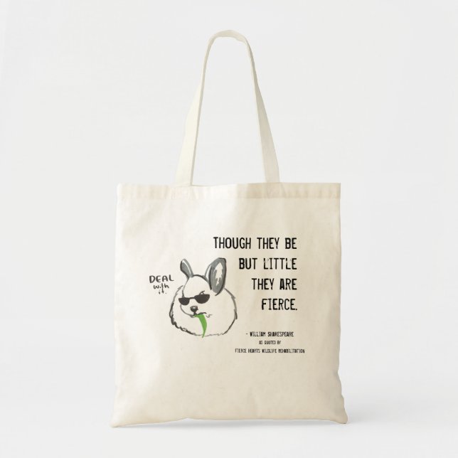 Fierce Bunny w/ Quote Tote Bag (Front)