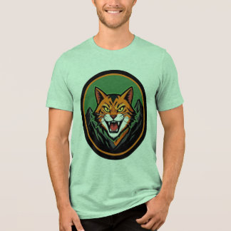 Fierce Cat Mascot Logo T-Shirt Tri-Blend Shirt