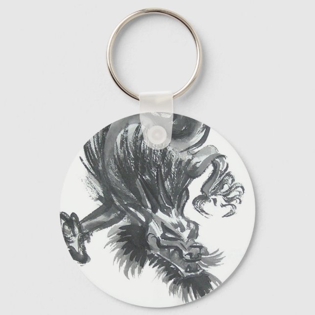 Fierce Chinese Dragon Keychain (Front)