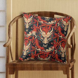 Fierce Chinese or Japanese Dragon  Cushion