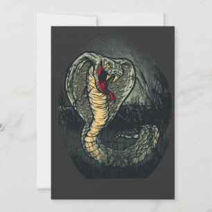 Fierce Cobra Snake Dark Jungle Tattoo Art Holiday Card