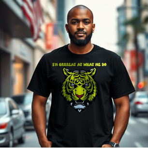 Fierce & Confident Tiger Graphic Design T-Shirt