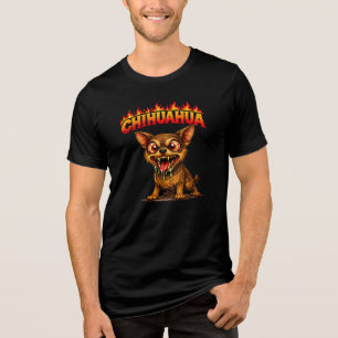 Fierce Crazy Chihuahua Dog Pure Rage Flame Tri-Blend Shirt