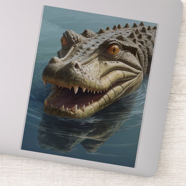 Fierce Crocodile with Piercing Eyes Wildlife (Detail)
