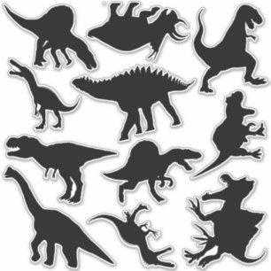 Fierce Dinosaur Silhouette Set of Eleven Stickers