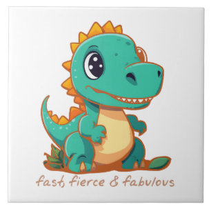 Fierce Dinosaurs Ceramic Tile