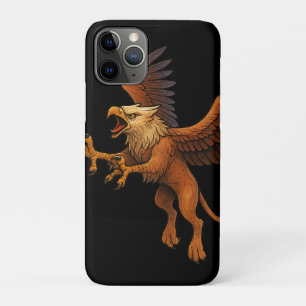 Fierce Diving Golden Griffin Mythology Fantasy Art iPhone 11 Pro Case