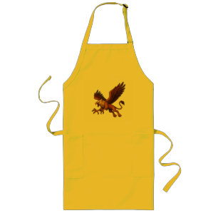 Fierce Diving Golden Griffin Mythology Fantasy Art Long Apron