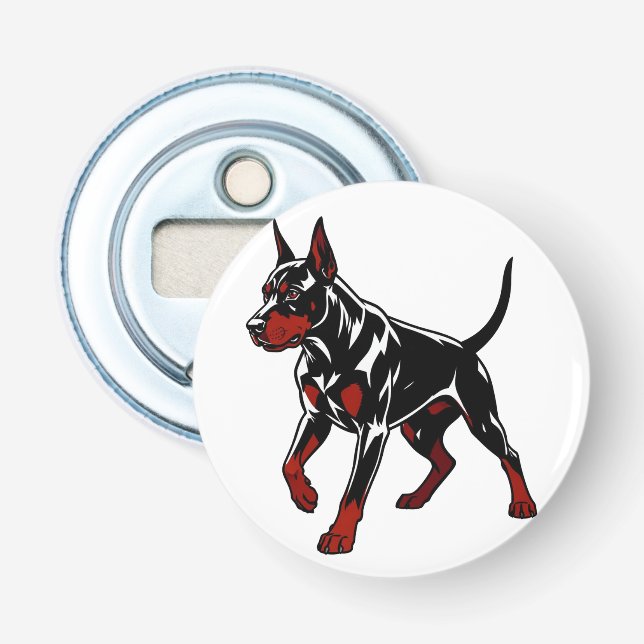 Fierce Doberman Guard Dog Bottle Opener (Front)