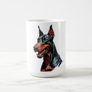 Fierce Doberman Portrait Aggressive Dog gift Coffee Mug