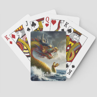 Fierce Dragon in the Sea Playing Cards