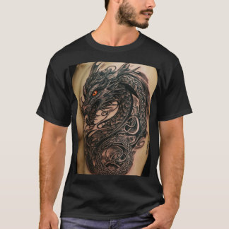 Fierce Dragon Tattoo Design - Symbol of Strength,  T-Shirt