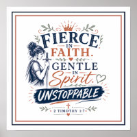 Fierce Faith Gentle Spirit Unstoppable Bible Quote